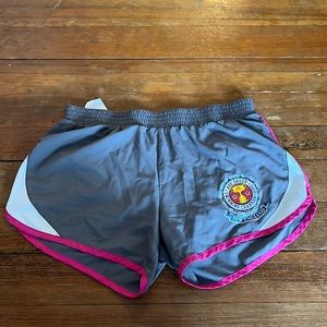 s or xs grey and pink workout shorts